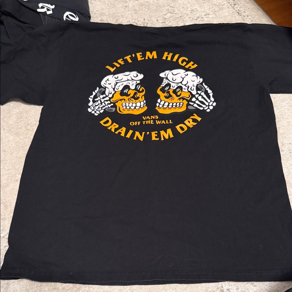 Vans Black Tee with Skull Graphic